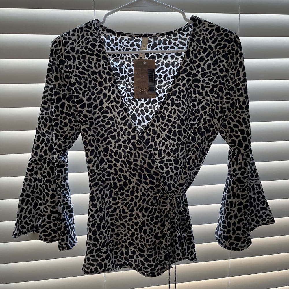Black and white blouse